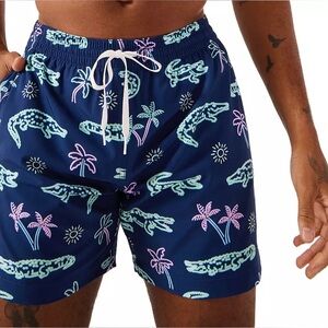 CHUBBIES Navy Blue Shorts with White Print Size Small Inseam 5.5”
